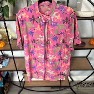 Wesc Pink Tropical Palm Tree Men's Shirt